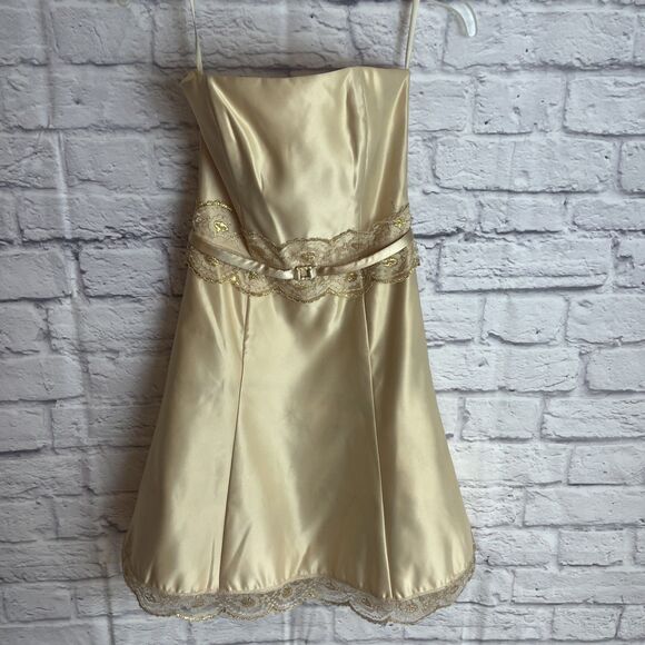 Jessica McClintock For Gunne Sax Vintage 80s Y2K Formal Prom  Girly Dress Size 3 - Picture 3 of 11